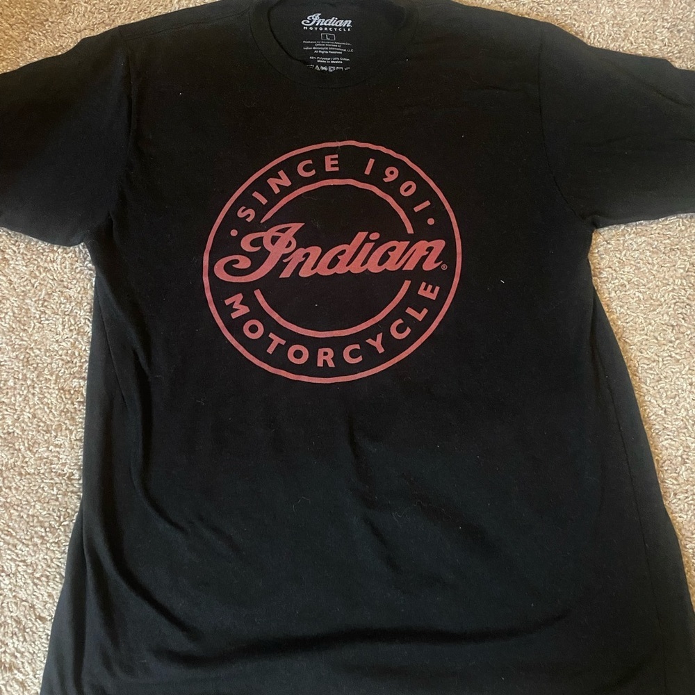 Indian motorcycle Black and Red Short Sleeve Tee
